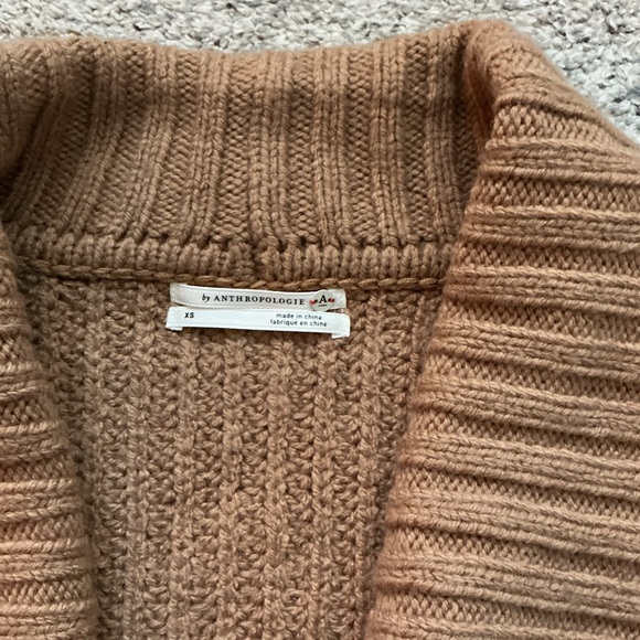 Anthropologie Tan Ribbed Cardigan - Picture 3 of 9